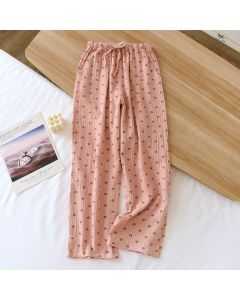 Women's Thin Loose Lace-up Crepe Printed Pajama Pants