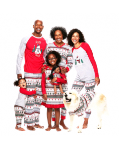 Christmas parent-child suit printing home service pajamas two-piece