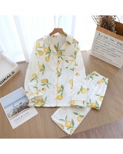 Gauze Long Sleeve Cute Homewear Thin Suit