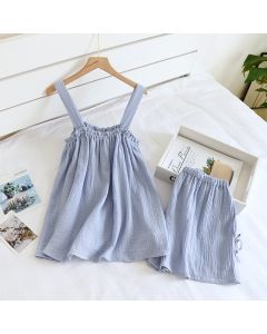 Pajamas Women Pure Cotton Gauze Camisole Shorts Vest