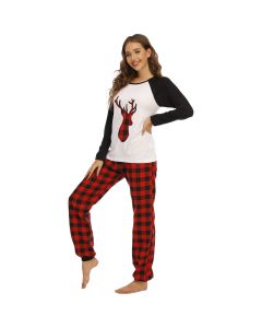 Ladies Cotton Pajamas Suit Christmas Deer Holiday Home Service