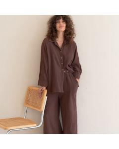 Cotton Warm And Loose Comfortable Long Sleeve Trousers Pajamas Two-piece Home Wear