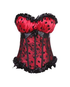 Polka Dot Lace Waist Court Corset