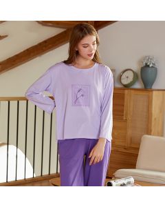 Knitted Cotton Simple Wearable Homewear Suit