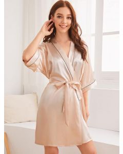 Simulated silk robe