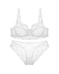 Ladies'  Embroidery thin sponge freeThin Lace Bra Set