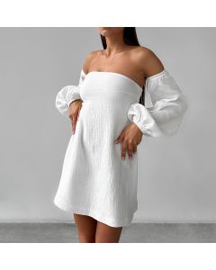 Pure Cotton Soft Tube Top Nightdress Loose Elastic Homewear Short Skirt