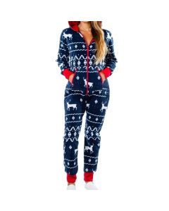 Christmas One-piece Pajamas Female Couple Hooded Home Service Jumpsuit