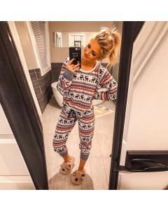 Printed Pajama girl for Christmas