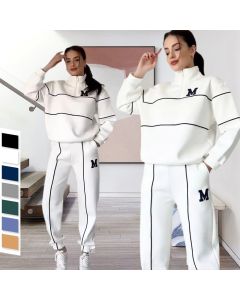 Womens 2 Piece Outfits Lounge Hoodless Pullover Sweatshirt Sweatsuit Sets Sweatshirt Baggy Fashion Sweatpants With Pockets