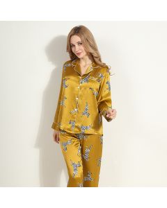 Ladies Mulberry Silk Pajamas Silk Printed Homewear