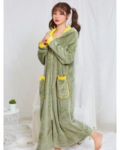 Long Zipper Pajamas Nightdress Home Wear