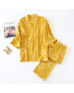 Couple's Cotton Double-layer Gauze Pajamas Suit