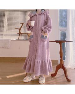 Cute Hooded Nightdress Long Loose Fitting Housewear