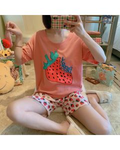 Women's Summer Thin Cotton Cute Princess Style Cartoon Casual Home Clothes