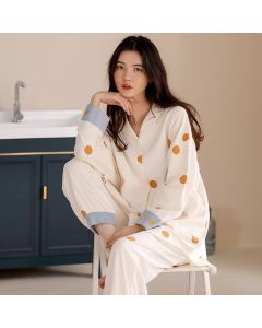 New Style Pajamas Spring And Autumn Long-sleeved Home Service Cotton Suit