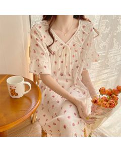 Women's Cute Short Sleeves Pure Cotton Nightdress