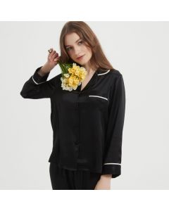 Pajamas Two-piece Homewear Long Sleeve Silk Women