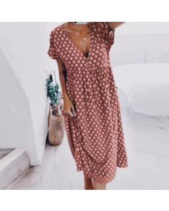 Printed short-sleeved dress
