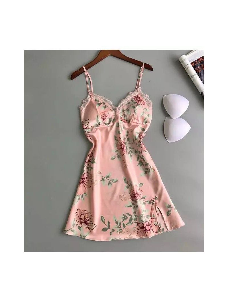 Ladies printed ice silk nightdress