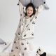 Ice Silk Panda Print Upper And Lower Pajamas