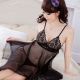 Sexy pajamas women's summer size transparent suspender nightdress suit ice temptation underwear lace skirt home