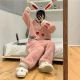 Cute Rabbit Ears Age Reducing Coral Fleece One Piece Pajamas