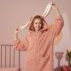 Rabbit Ear Pajamas Ladies One-piece Suit Warm Cartoon Hooded Coral Velvet Home Service Pajamas