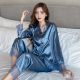 Pajamas Women's Summer Two-Piece Ice Silk Satin Thin Can Be Worn