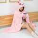 Cute Cartoon Double Layer Flannel Padded Cloak