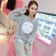 Autumn And Winter Coral Velvet Pajamas Female Winter Thermal Flannel Round Neck Cartoon Long-sleeve Suit