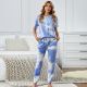 Women's Summer Short-sleeved Sports Tie-dye Pajama Suit