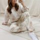 Home Pajamas Suit Round Neck Long Sleeve Home Service