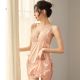 Pajamas Women's Lace Thin Silk Sexy Short Skirt Hollow Underwear Strap Nightdress Home Service