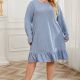 Pajamas Women's Autumn And Winter Plus Size Long-sleeved Nightdress Home Dress Women's