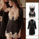 Sexy Pajamas Women Summer Ice Silk Thin Lace Suspenders Nightdress Suit Flirting Temptation