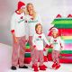 Christmas Print Striped Leisure Parent-Child Suit