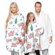 Orange Digital Print Parent-child Lamb Velvet Long-sleeved Nightgown