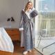 Hooded Jacquard Flannel Nightgown Women's Thickened Warm