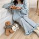 Plaid Pajamas Girl Sweet And Cute Large Size Long-sleeved Home Clothes