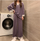 The New Style Can Wear Lace Stitching Velvet Loose Long-Sleeved Pajamas Women's Home Service Two-Piece Suit