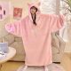 Women's Fleece-lined Thickening Embroidery Loose Nightgown