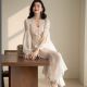 Women's Lace Long Tail Cardigan Nightgown Dress