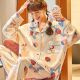 Women's Sweet Cherry Long Sleeve Cardigan Homewear Suit