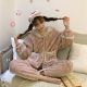 Winter Plus Size Women's Coral Fleece Two Piece Pajamas