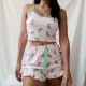 Summer Women's Small Suspender Two-piece Pajamas Dinosaur Suit