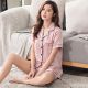 Ladies Ice Silk Thin Short Sleeve Pajama Set