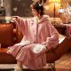 Women's Long Thickened Flannel Ladies Coral Velvet Bathrobe