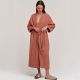 Long Sleeve Nightgown Cardigan Double-layer Crepe Loose Pajamas Moisture-wicking Clothing