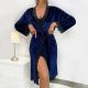 Velvet Casual Slip Nightdress Lace Backless Outerwear Gown Women's Homewear Suit